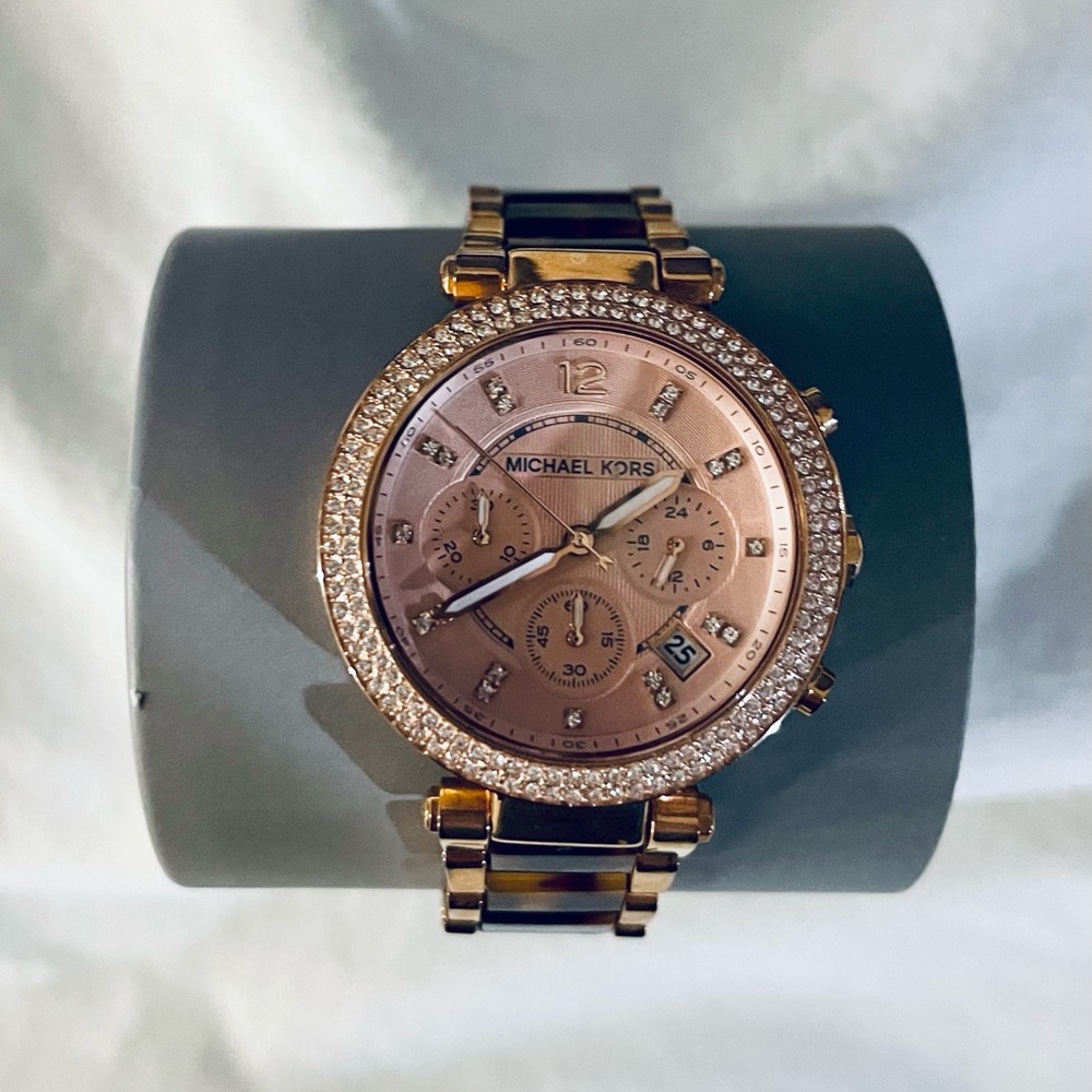 Michael Kors Women's Parker Rose Gold & Tortoise Watch MK5538